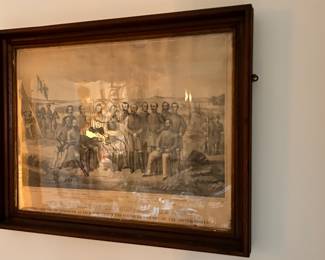 Late 1800s litho Generals of the Confederate army in original frame & glass
