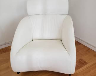 Pair of White Leather Rockers by Baleri Italia