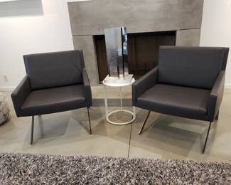 Pair of Leather Armchairs by B & B Italia