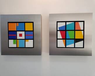 "Cubes in Brushed Steel Frames"