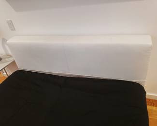 French White Leather Platform Bed by Ligne Roset