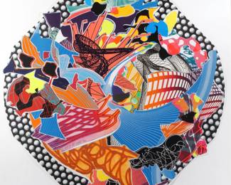 FRANK STELLA (AMERICAN, B. 1936) | Fattipuff (from Imaginary Places II). Mixed media print in colors w. 32 in. (sheet). Signed, dated 1996, and numbered "AP 7" lower left with the blindstamp of the publisher Tyler Graphics Ltd., Mount Kisco, NY. Overall: 36 x 36 in. (frame)