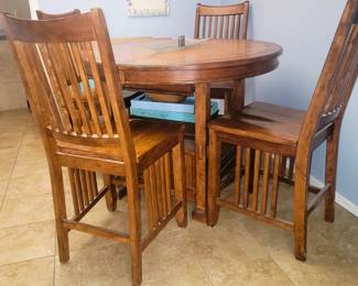 Bar Height Table with leaf and 6 chairs