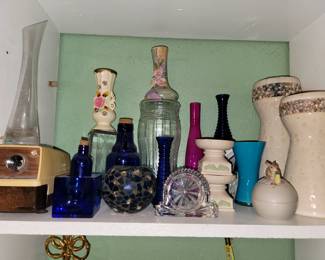 Cobalt decor, vases and candleholders 