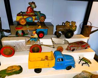 Vintage Made in Japan wind up tin toys