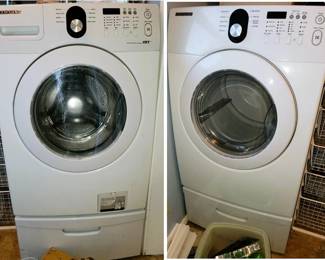 Samsung Washer and Dryer - front load with pedestal base