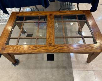 Oak Glass Coffee Table