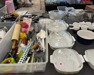 Corning Ware, kitchen utensils....