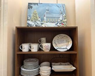 Winter Church Picture - lights up!  Winterberry Dishes.