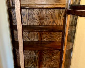 Beautiful Antique Curved Glass Curio Cabinet