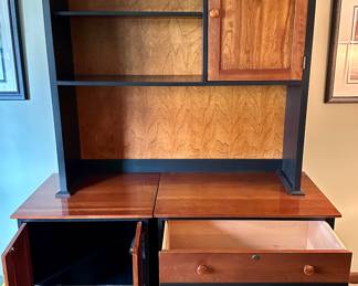 Ethan Allen American Expressions Hutch and 2 Door Cabinet and 2 Drawer Lateral File Cabinet