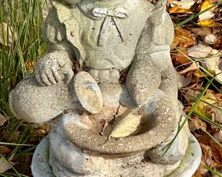 Cement Boy with Pedestal