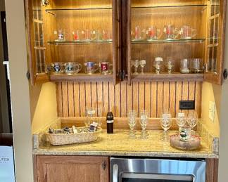 Bar Glasses and Assorted barware.