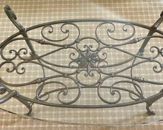 Wrought Iron and Glass Coffee Table