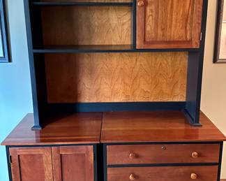 Ethan Allen American Expressions Hutch and 2 Door Cabinet and 2 Drawer Lateral File Cabinet