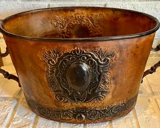 Copper Metal Log Keeper for Fireplace