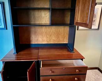 Ethan Allen American Expressions Hutch and 2 Door Cabinet and 2 Drawer Lateral File Cabinet