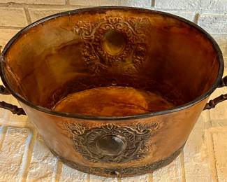 Copper Metal Log Keeper for Fireplace