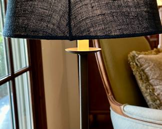 Black Candlestick Lamp with Black Shade