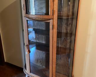 Beautiful Antique Curved Glass Curio Cabinet