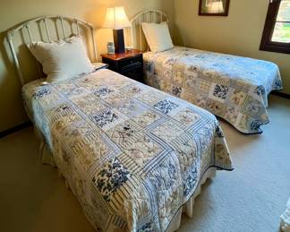 Pair of Twin Beds by Sealy and Metal Frames