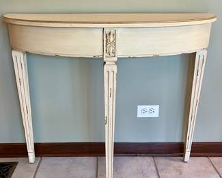 Ethan Allen Antique White Demilune Table