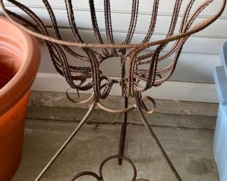 Wrought Iron Basket Planter