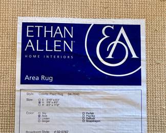 Ethan Allen Collette Plaid 5'6" x 8' Aloe Area Rug