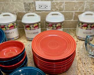 Fiestaware and Canister Set