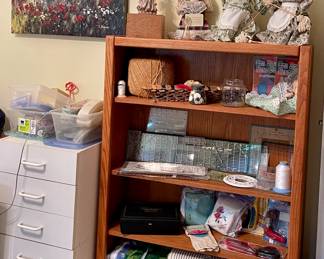 Storage Cabinet, Wood Shelves, Handmade Dolls