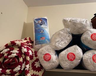 Vintage Hand-made Afghan, My Pillows-NIB