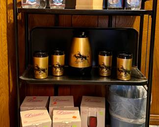 Houston Oiler Lowball Glasses, Vintage Therma-serv Insulated Deer Coffee Set, Wine Glasses