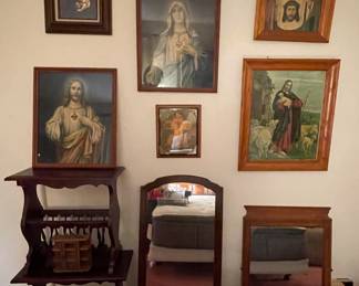 Vintage Religious Pictures, Vintage Accent Tables/Magazine Racks