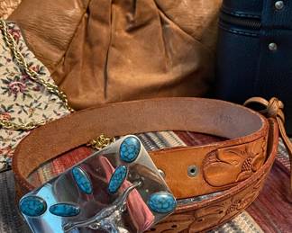 Vintage Western Belt,  Vintage Longhorn Beltbuckle