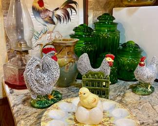 Ceramic Deviled Egg Dish, Handmade Ceramic Chickens