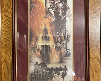 Signed Benjamin Knox Texas A&M Bonfire Collage Framed Print