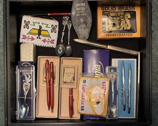 Ink Pen Set, Vintage Brass Longhorn Texas Beltbuckle