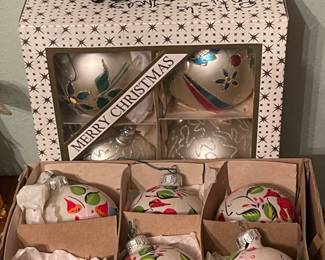 Vintage Hand-painted Christmas Ornaments