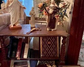 Vintage Bibles, Handmade Ceramic Jesus Statue, Vintage St. Frances Vase