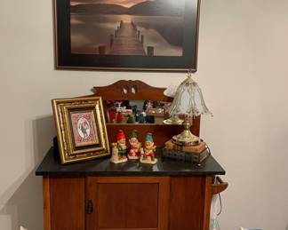Antique Marble Top Washstand, Mel Allen Photography Framed Picture