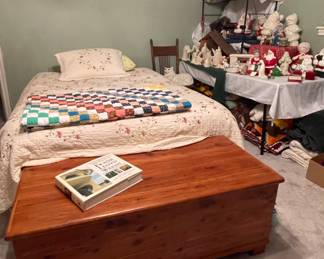 Queen Size Mattress, Vintage Handmade Quilts & Afghans, Vintage Cedar Chest
