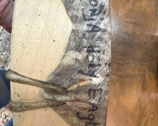 Sonja Holy Eagle is an Oglala Lakota artist from South Dakota who paints buffalo hydes to record the stories of people