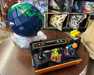 Do you see a globe or ATARI?  What you really see are both but made of LEGOS!