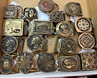 Vintage Tech Ether Brass belt buckles