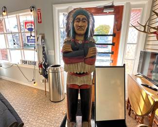 Wood carved Indian approx 6’