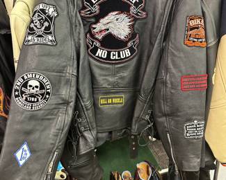 LONE WOLF NO CLUB MOTORCYCLE  leather jacket