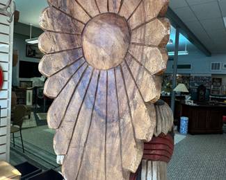 Wood carving details from the back side