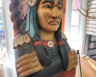 Large wood carved Indian statue