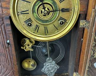 Inside of wood clock