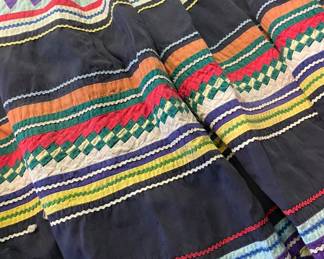 Vintage Seminole Indian Handmade 4 Row Skirt